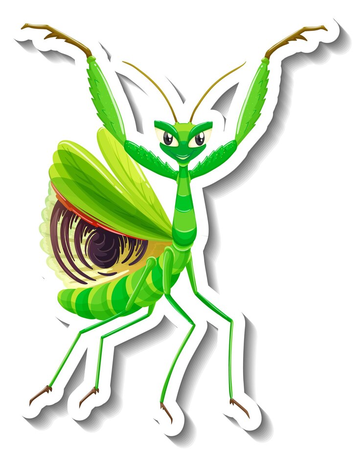 Free Vector grasshopper animal cartoon sticker