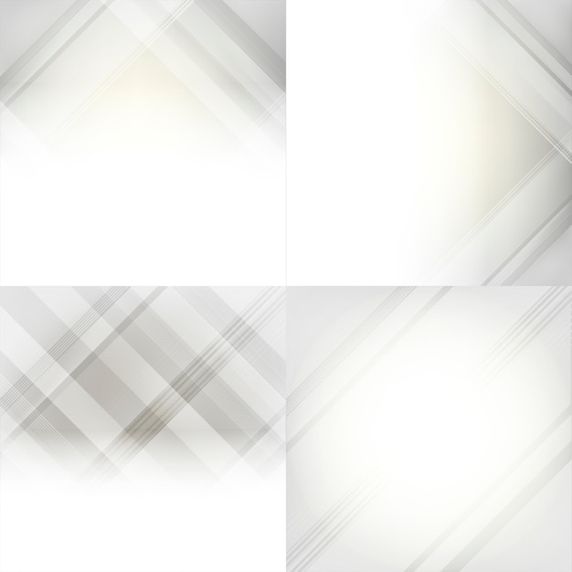 Бесплатное векторное изображение Серый и белый градиент абстрактного фона набор