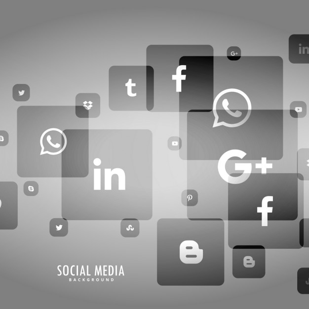 Free vector gray background of social networking