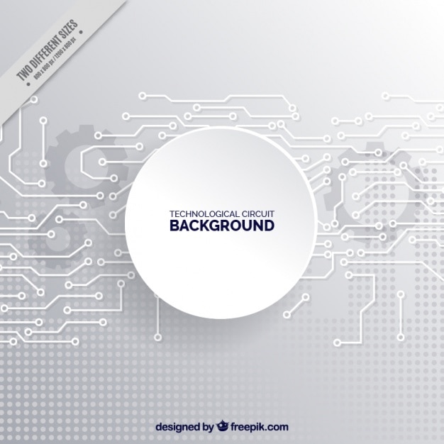 Free vector gray background of technological circuits