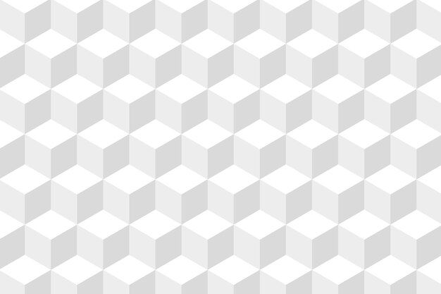 Gray background vector in white cube patterns