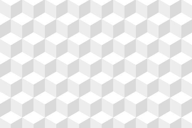 白い立方体パターンの灰色の背景ベクトル