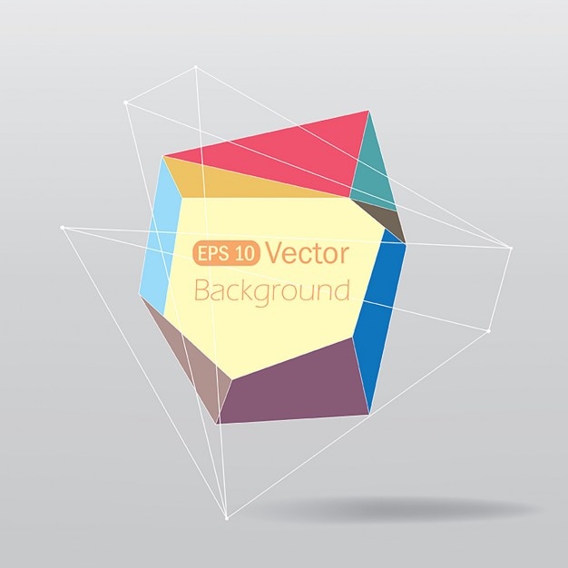 Free Vector gray background with a colorful polygonal shape