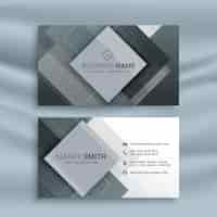 Free vector gray business card with geometric shapes