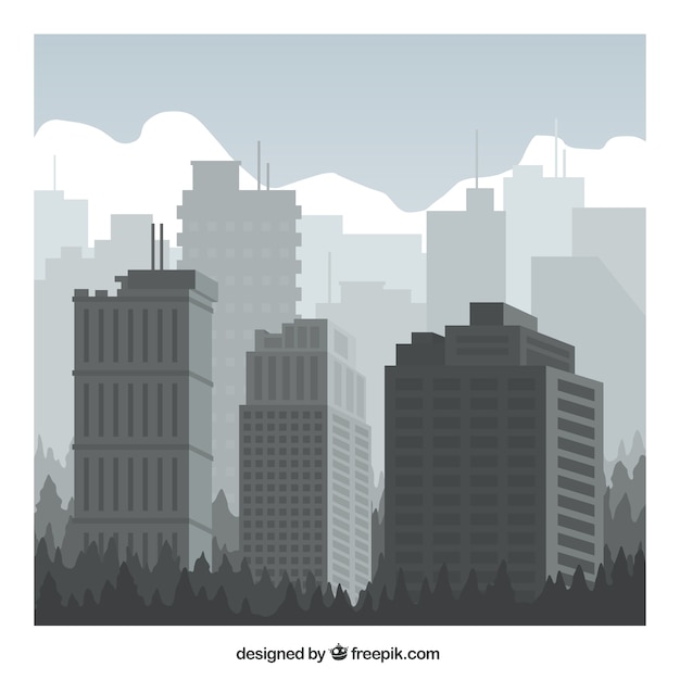 Free vector gray city buildings