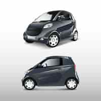 Free vector gray compact hybrid car vector