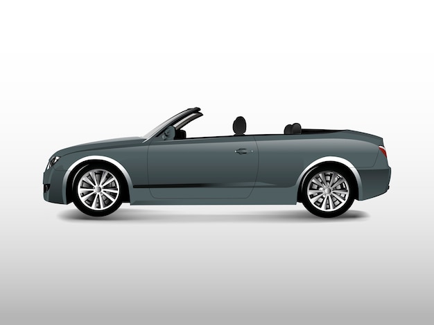 Free vector gray convertible car isolated on white vector