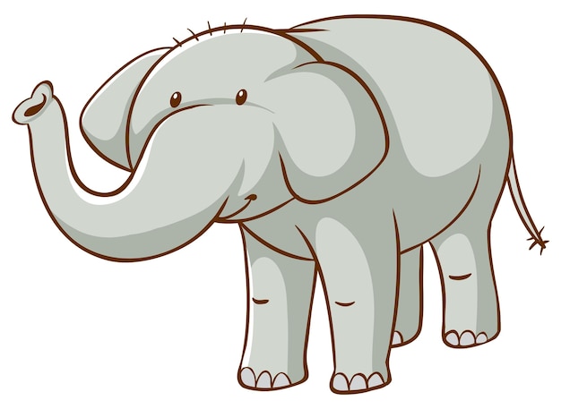 Vector Templates: Gray Elephant on White Background