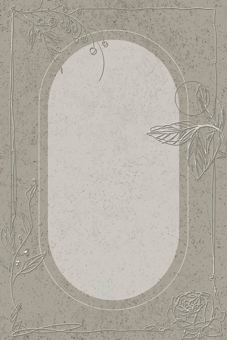 Free Vector gray floral oval frame