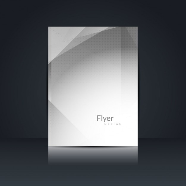 Free vector gray flyer with geometric shapes