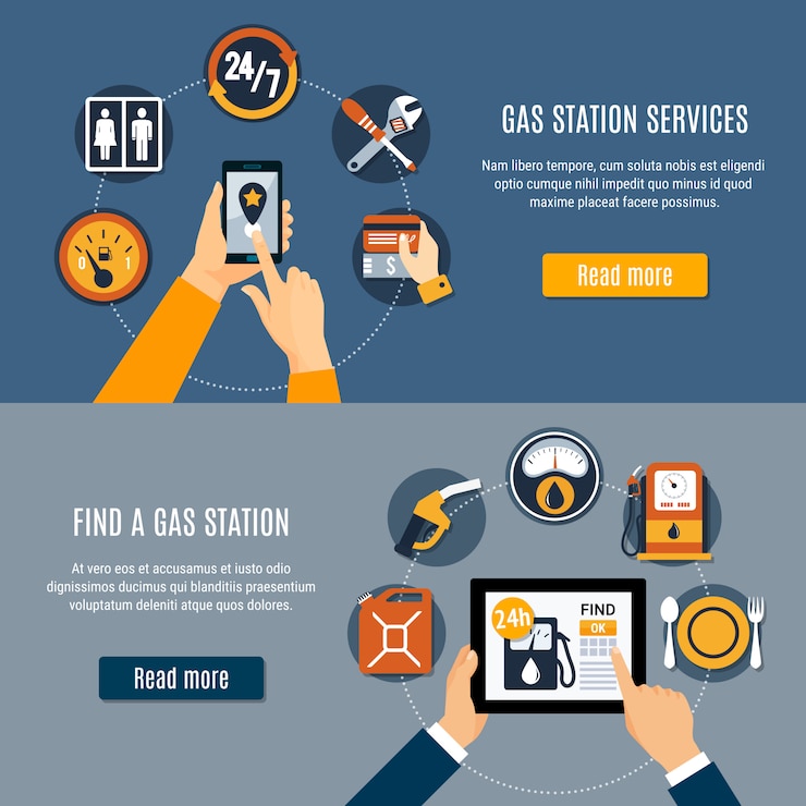 Free Vector gray fuel pump   set