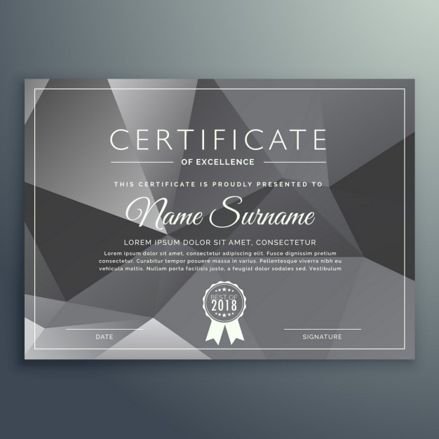 Free vector gray geometric certificate