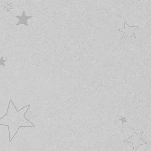 Gray hand drawn stars textured pattern for kids