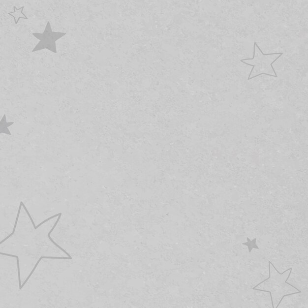 Gray hand drawn stars textured pattern for kids