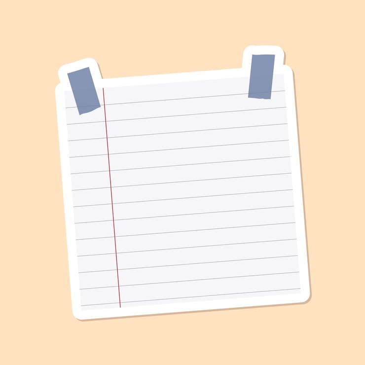 Free Vector gray lined notepaper journal sticker vector