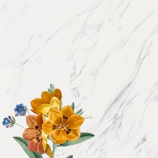 無料ベクター 灰色の大理石の花の背景