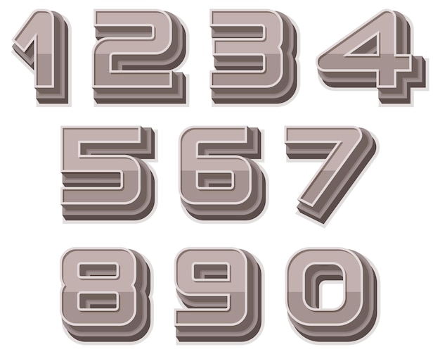 Free vector gray number style on white background