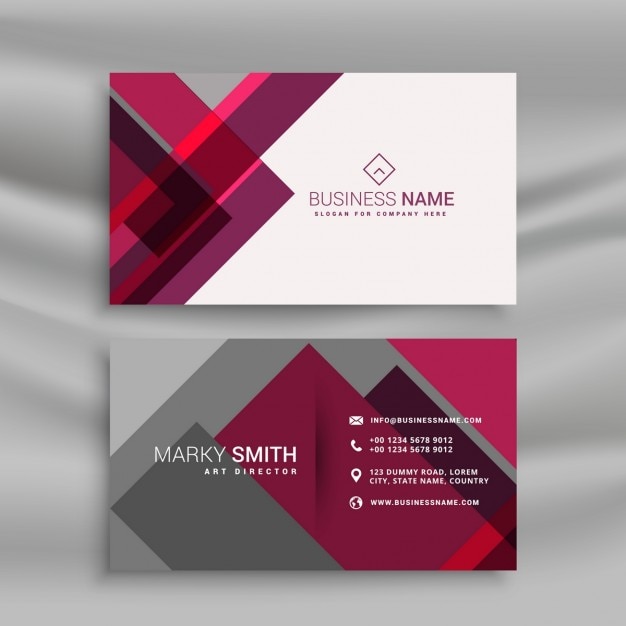 Astratto rosa e card design business grigia