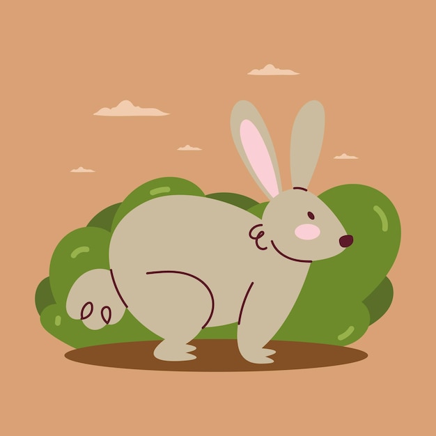 Free vector gray rabbit farm animal