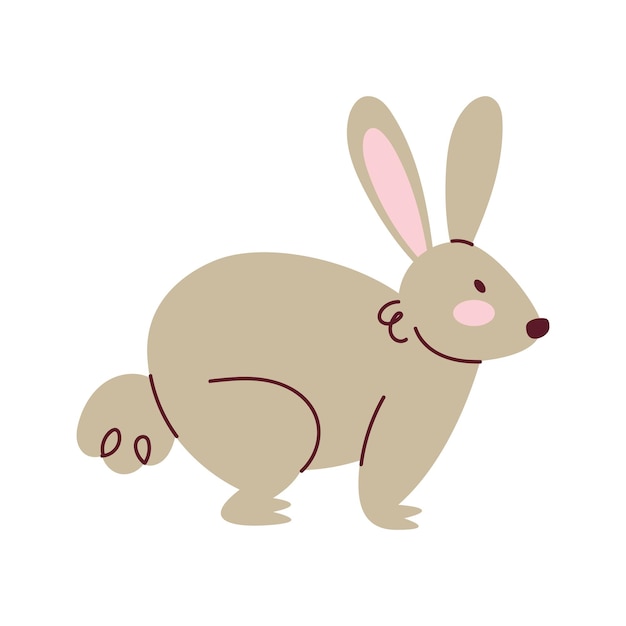 Free vector gray rabbit farm animal