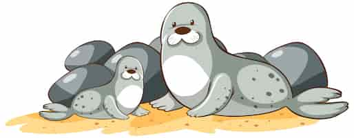 Free vector gray seals