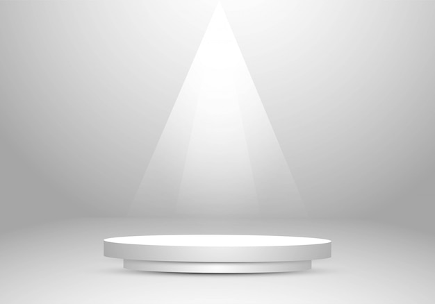 Бесплатное векторное изображение Серый фон студии с подиумной подсветкой
