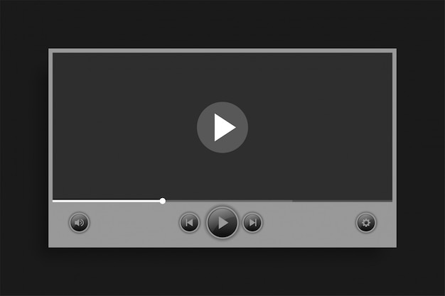 Gray video media player bar template