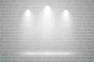 Free vector gray wall with three focus light falling on it