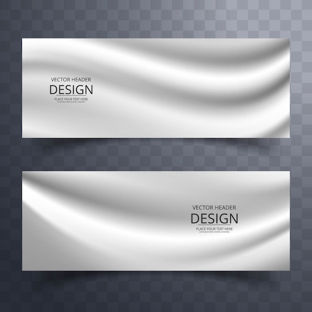 Gray wavy banners