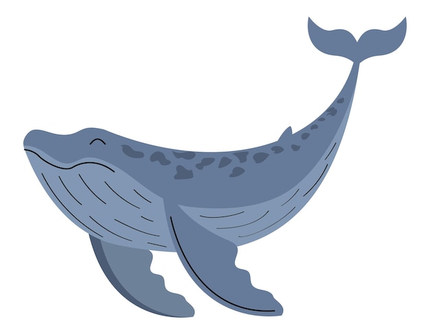 Vettore gratuito disegno balena grigia su bianco