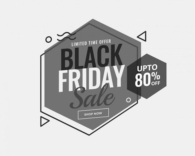 Free vector grayscale black friday memphis style sale banner design