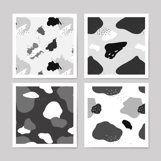 Grayscale Memphis pattern design vector