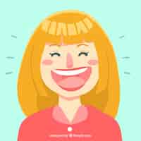 Free vector great background of blonde woman laughing