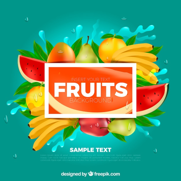 Free vector great background of realistic fruits