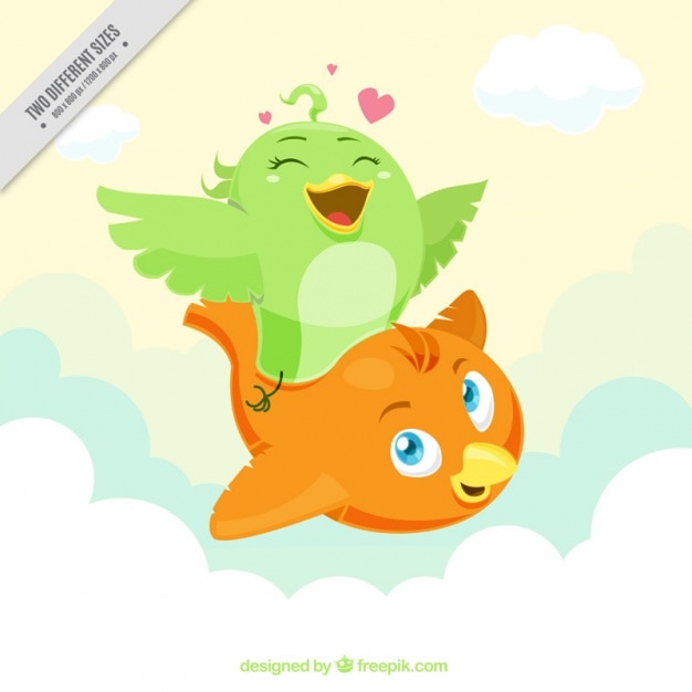 Free vector great background of smiling birds flying