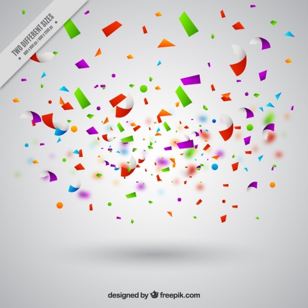 Free vector great background with confetti and blurred shapes