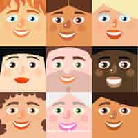 Free vector great background with variety of smiling faces