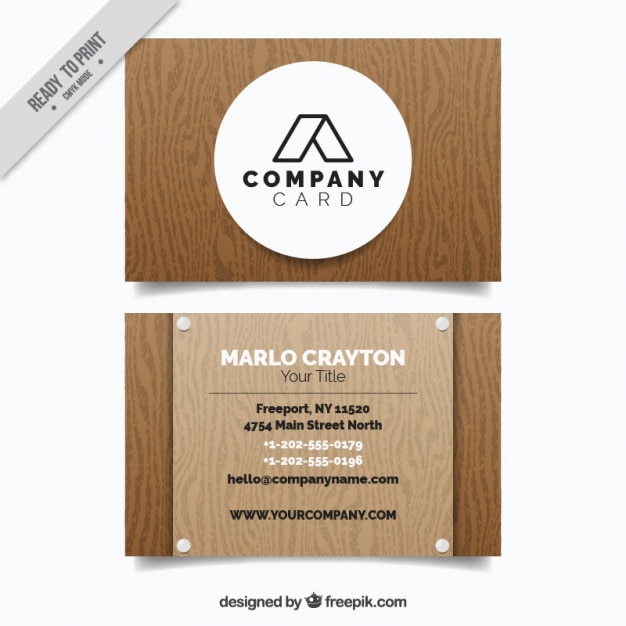 Great business card in wooden style