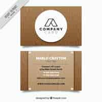 Free vector great business card in wooden style