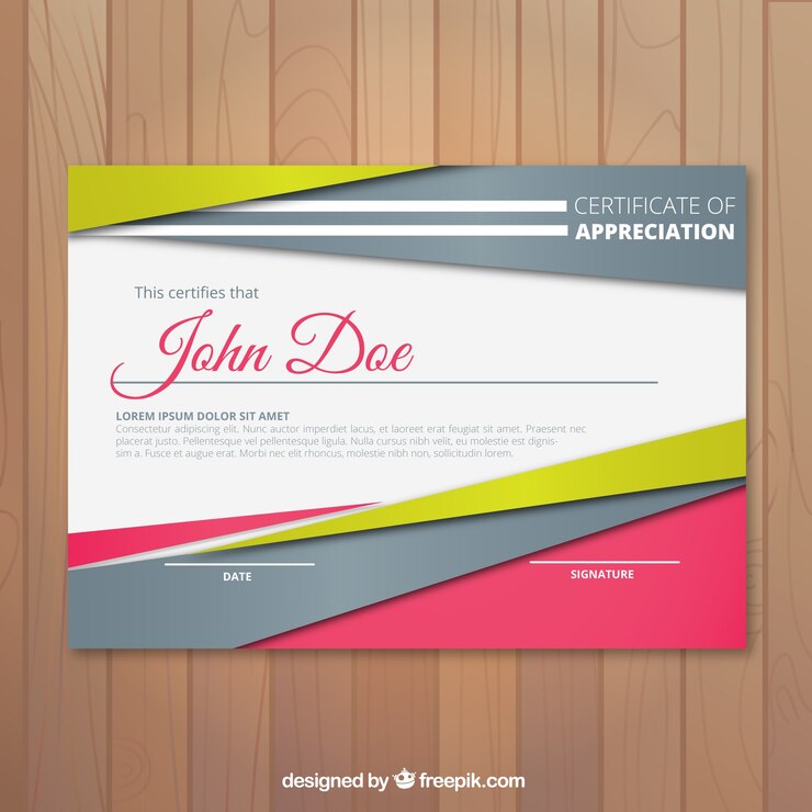 Free Vector great certificate with abstract shapes