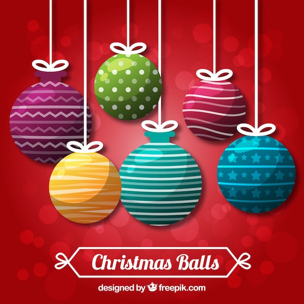 Free vector great christmas balls with differents designs