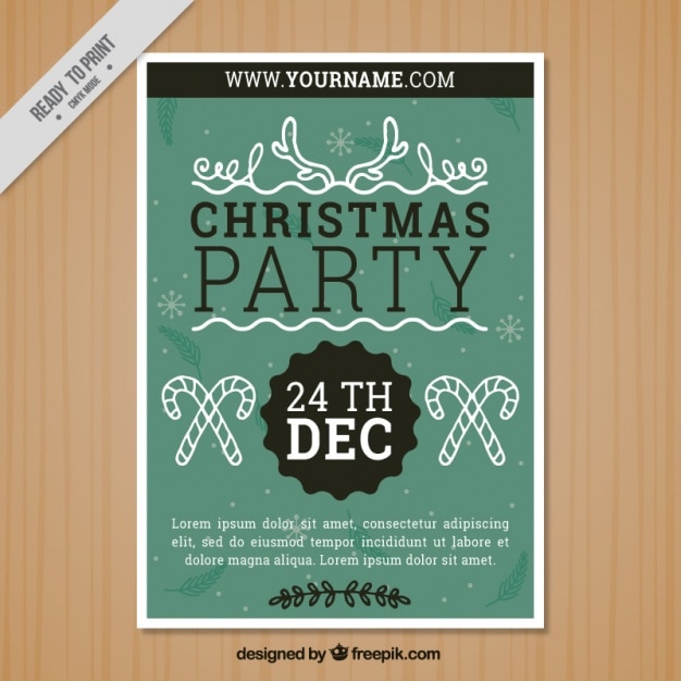 Free vector great christmas flyer with candy canes