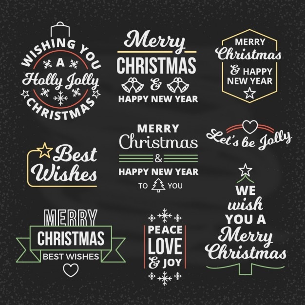 Free vector great collection of christmas labels