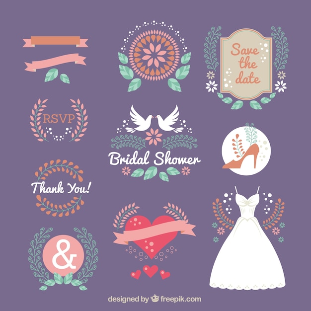 Great collection of flat bridal ornaments