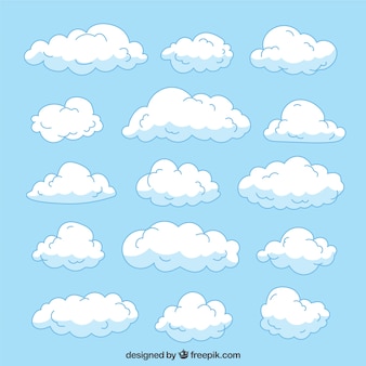 Great collection of hand-drawn clouds with different sizes