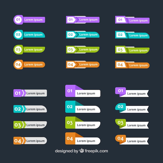 Great collection of infographic banners with variety of designs