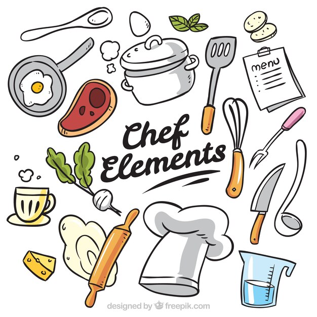 great collection of hand drawn chef items_23 2147630135