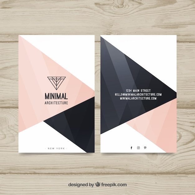 Great corporate card with pink and black shapes