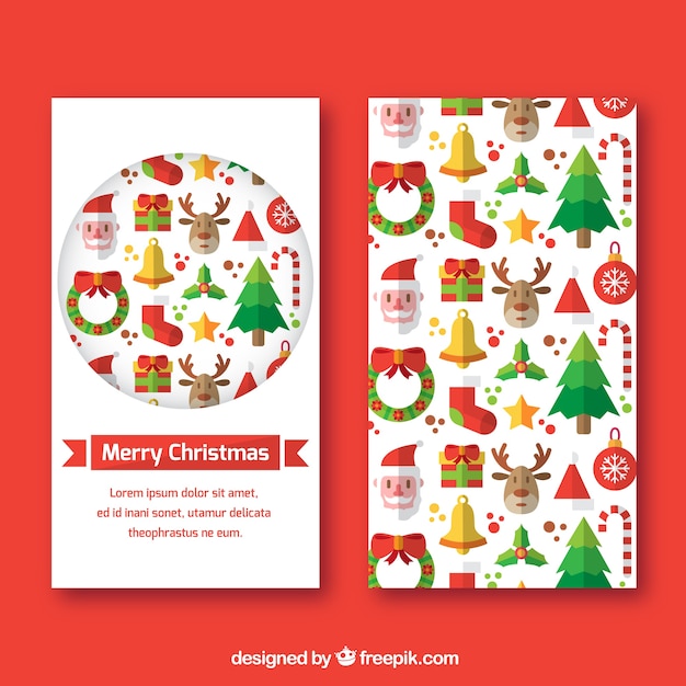 Great decorative banners with flat christmas objects