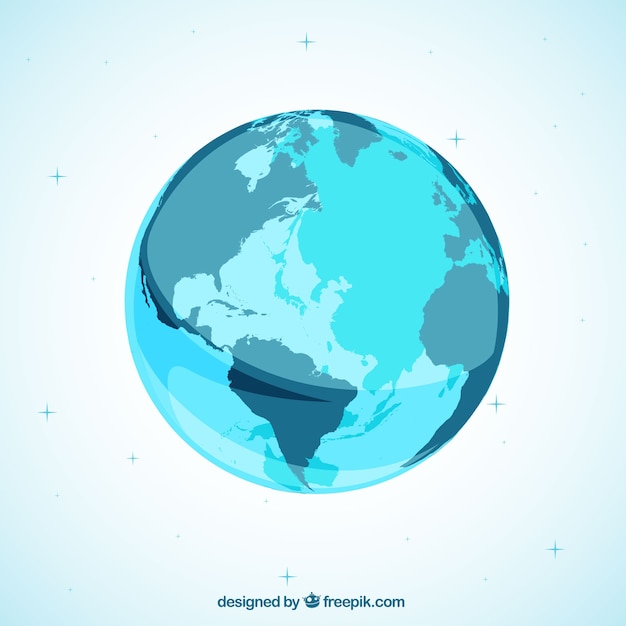 Great earth globe in blue tones